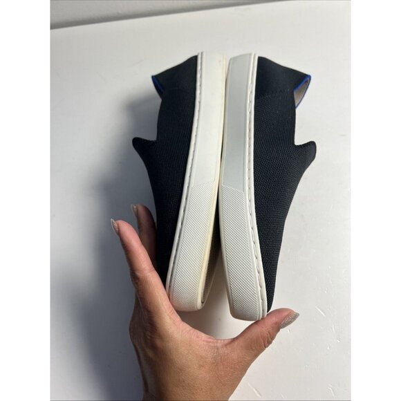 Rothy’s Classic Black The Original Slip On Shoes 7.5 Womens Round Toe Classy - Picture 8 of 10